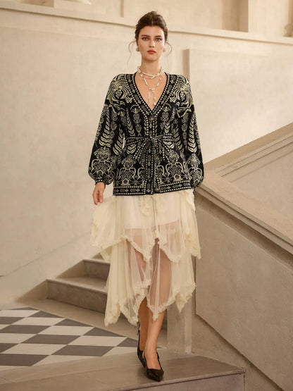 Bohemian Floral Print Tie Top
