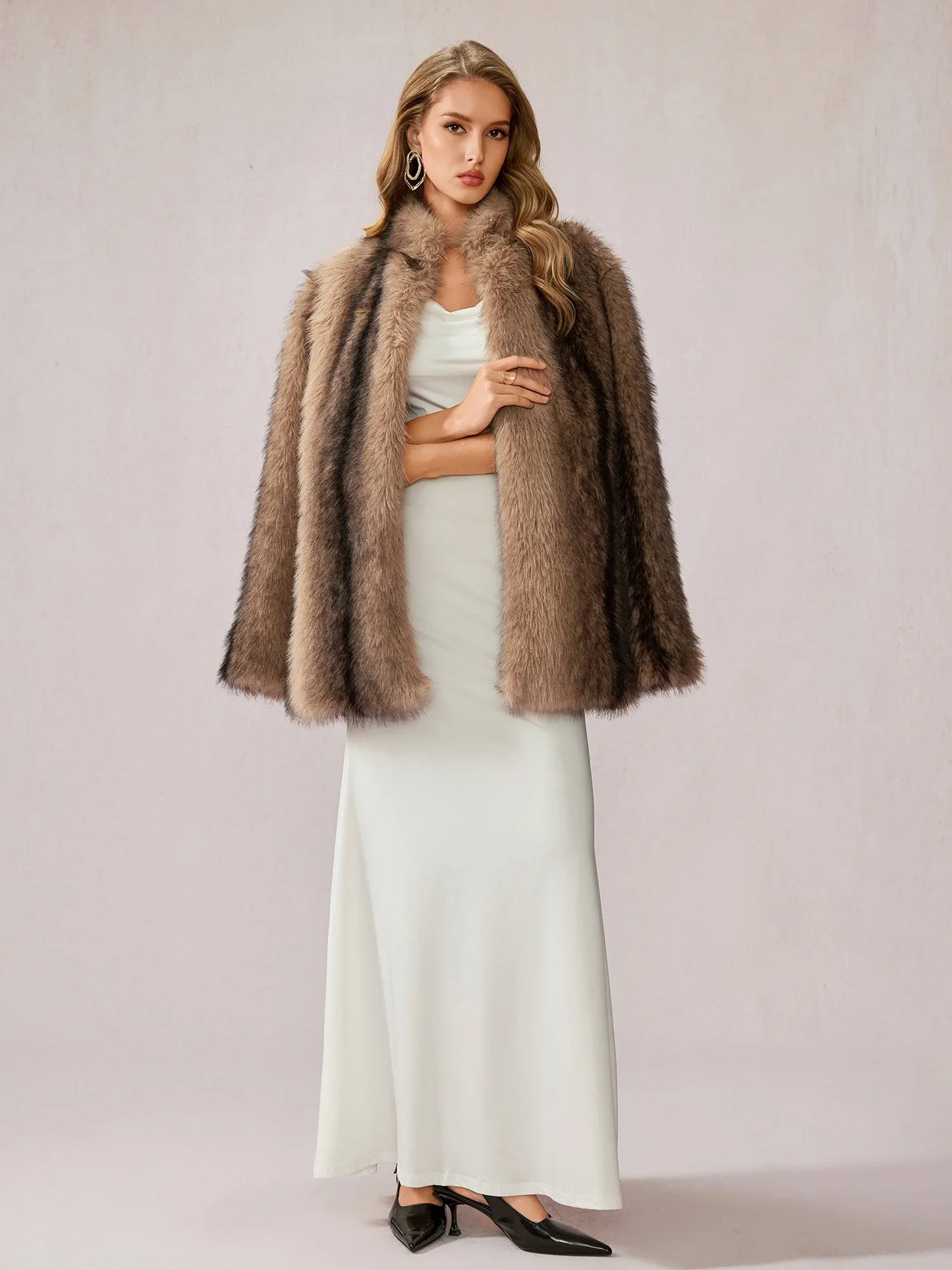 Brown Fuzzy Turtleneck Coat