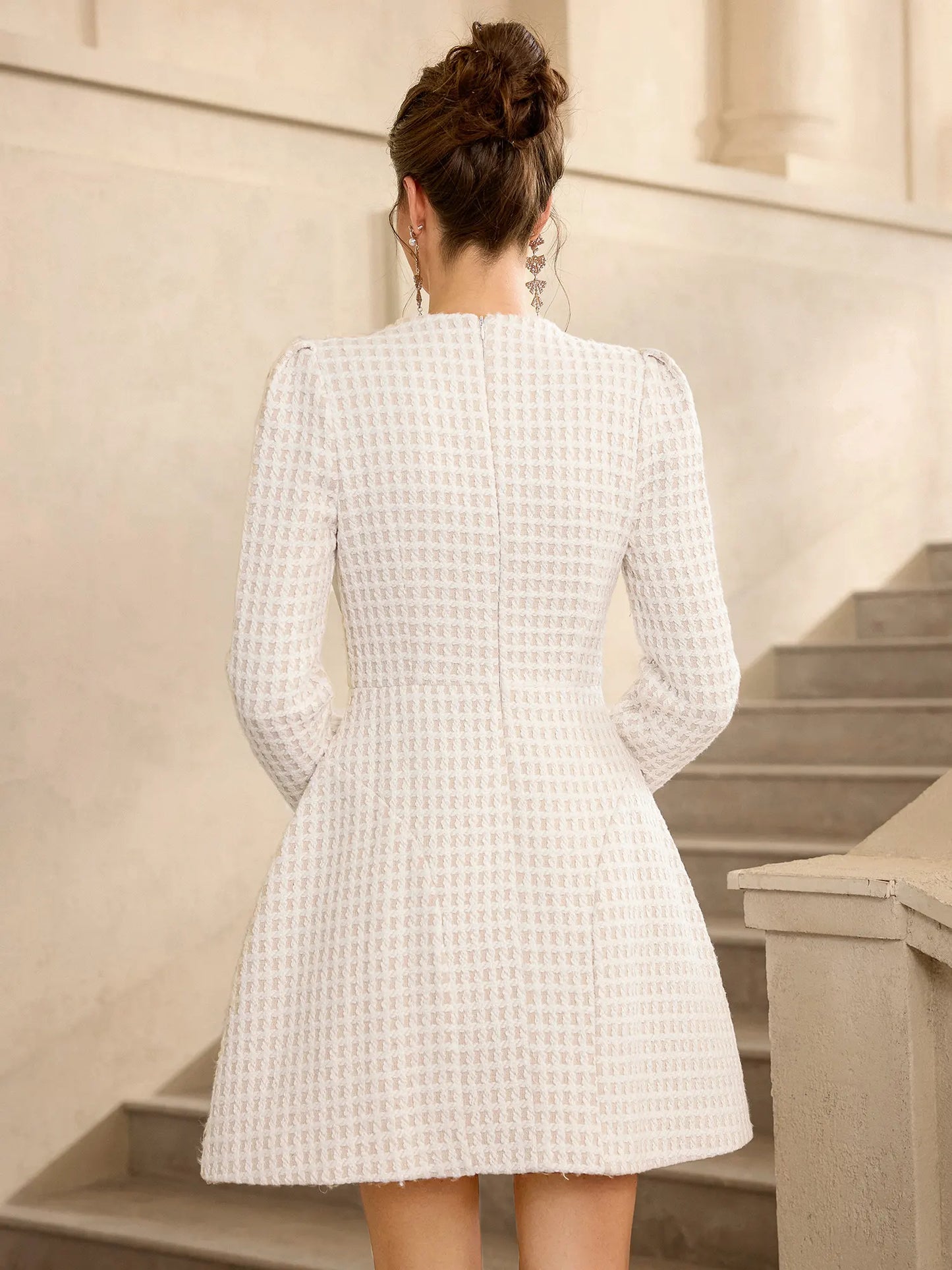 Butterfly Mesh Grid Mini Dress