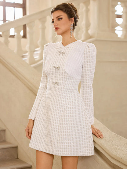 Butterfly Mesh Grid Mini Dress