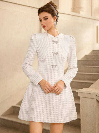 Butterfly Mesh Grid Mini Dress
