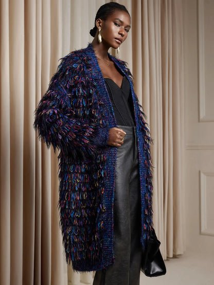 Colorful Tassel Sweater Coat