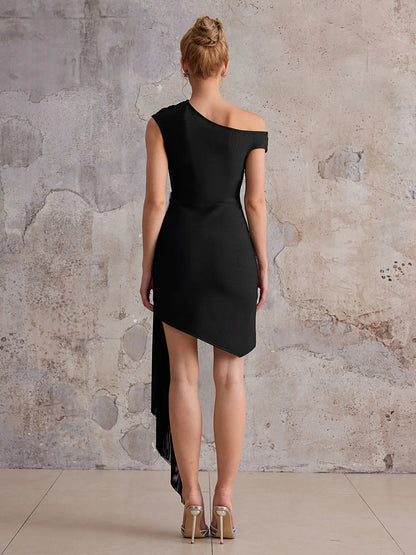 Commanding Off-Shoulder Cocktail Mini Dress
