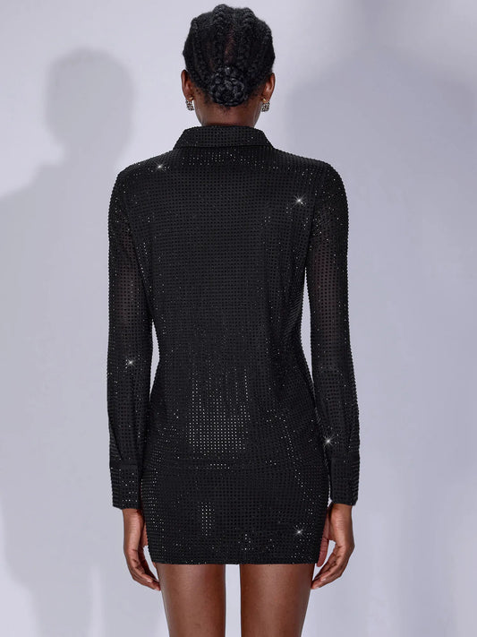 Black Diamond Bodycon Two Piece Dress