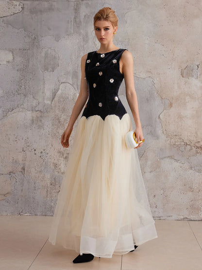 Empire-Waist Sleeveless Midi Dress