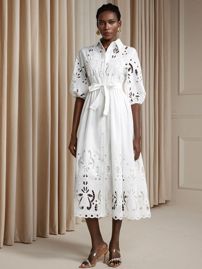 Floral Cut-Out Tie-Up Midi Dress