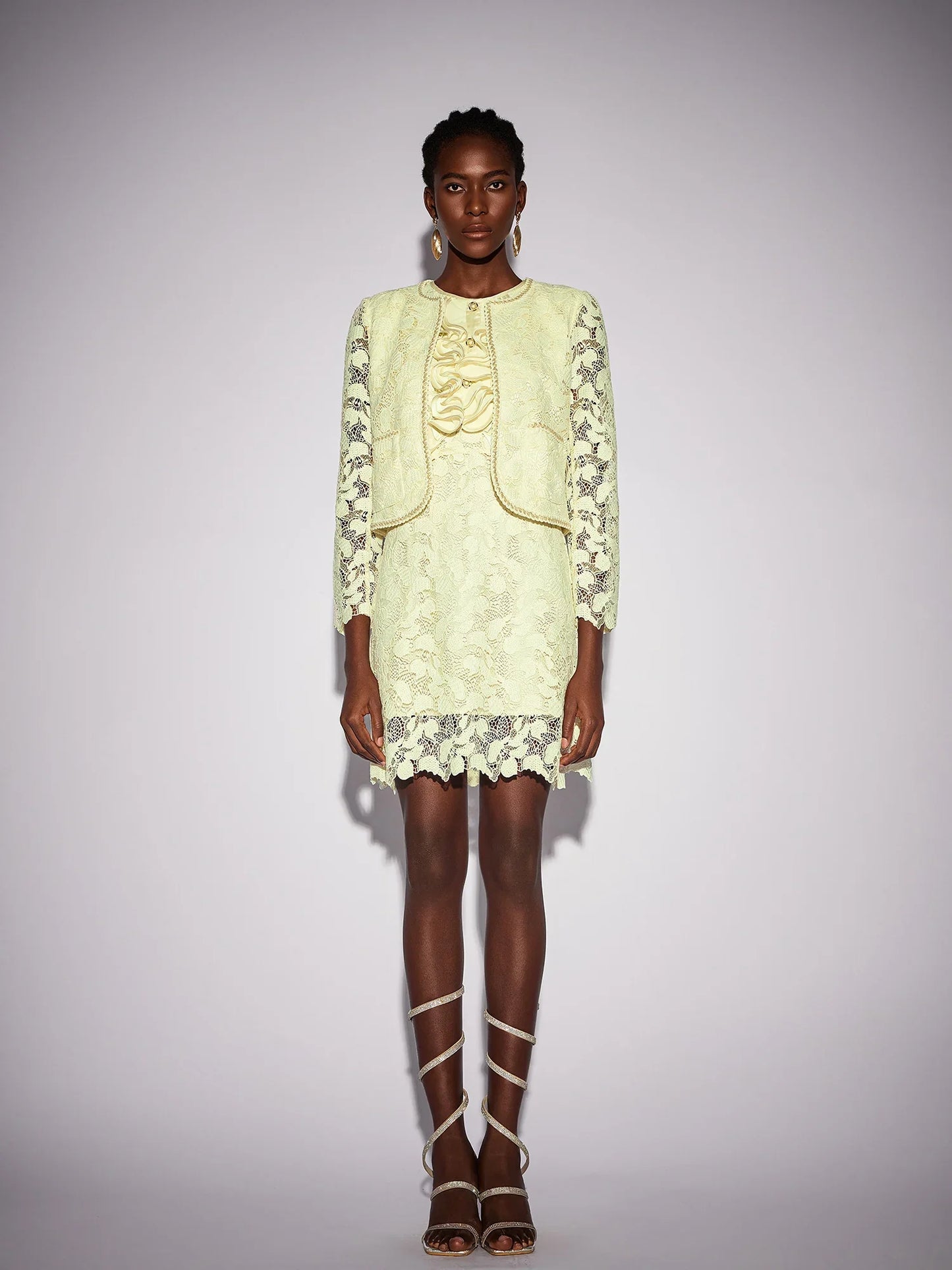 Floral Hollow-Out Two-Piece Outfit with Cover-Up
