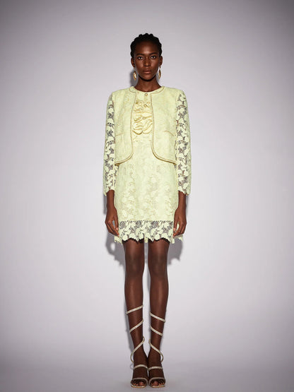 Floral Hollow-Out Two-Piece Outfit with Cover-Up