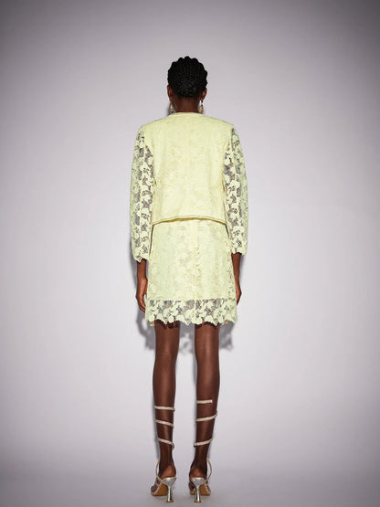 Floral Hollow-Out Two-Piece Outfit with Cover-Up