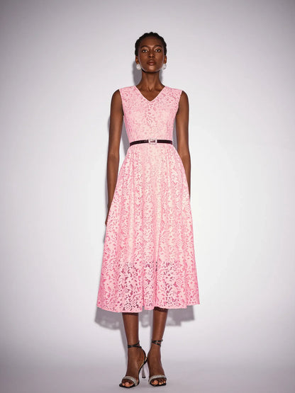 Floral Panel Cutout Sleeveless Midi Dress