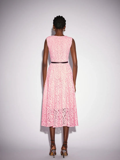 Floral Panel Cutout Sleeveless Midi Dress