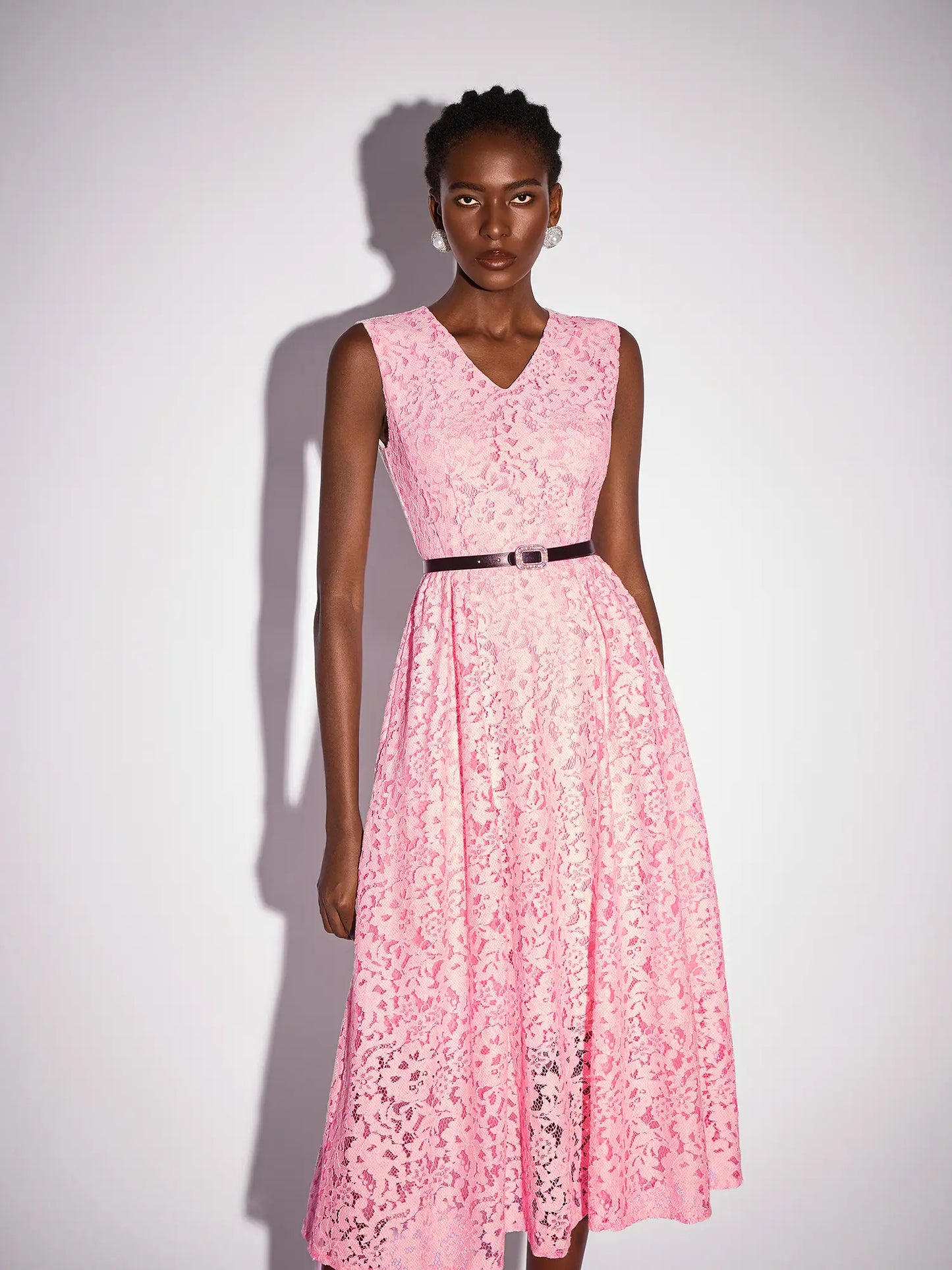 Floral Panel Cutout Sleeveless Midi Dress