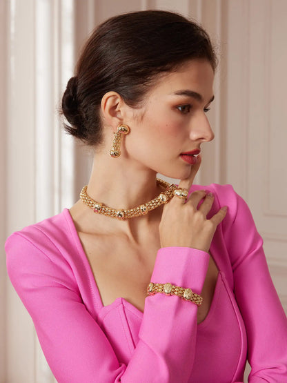 Gold Designer Jewelry Set