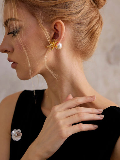 Gold Plated Flower Earrings
