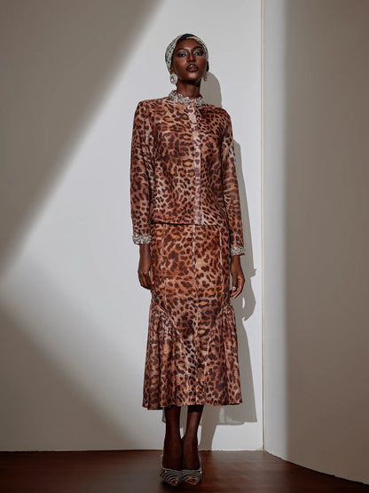 Leopard Print Two-Piece Set