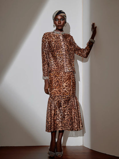 Leopard Print Two-Piece Set