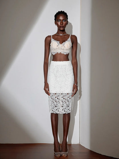 Mesh Cut-Out Skirt