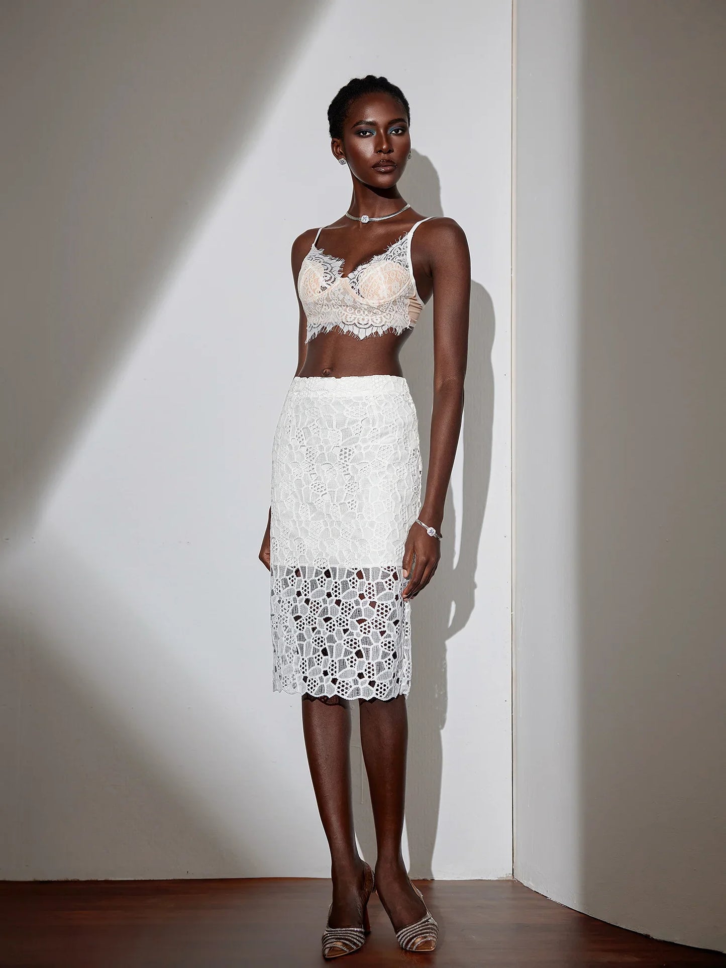Mesh Cut-Out Skirt