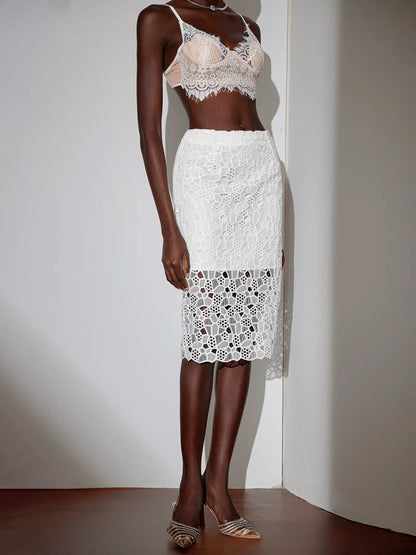 Mesh Cut-Out Skirt