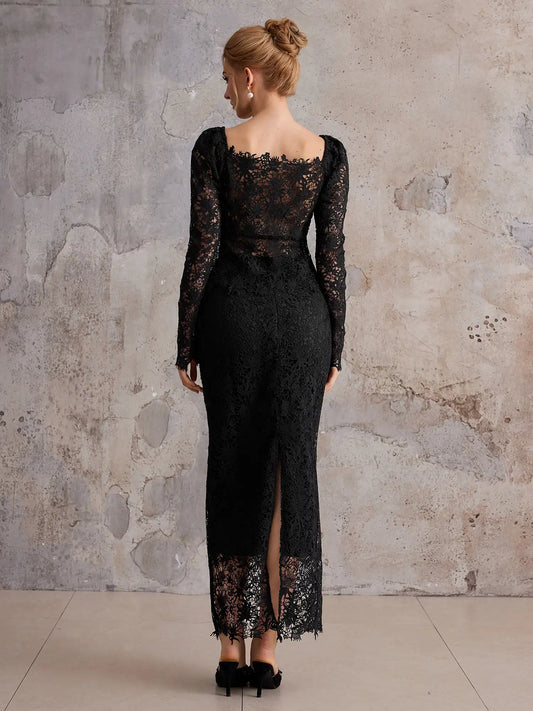 Mystery Noir Lace Shirt & Empire Waist Skirt