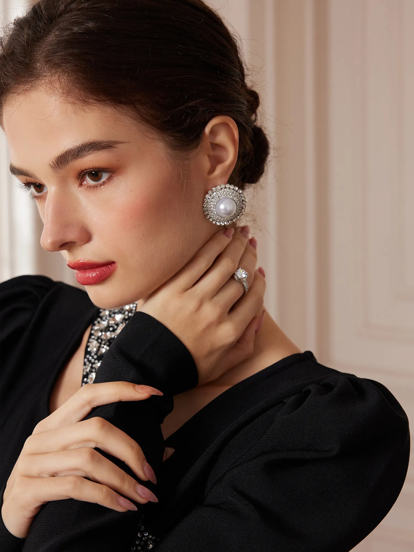 Round Big Stud Earrings