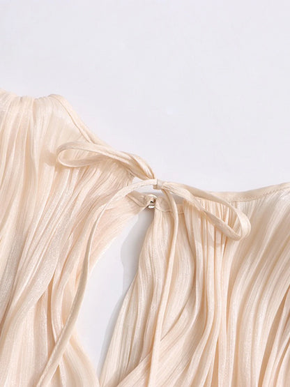 Satin Tie-Strap Maxi Dress