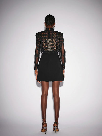 Sheer Floral Mesh Mini Dress