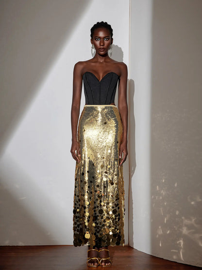 Sparkly Sequin Maxi Skirt(Just a skirt)