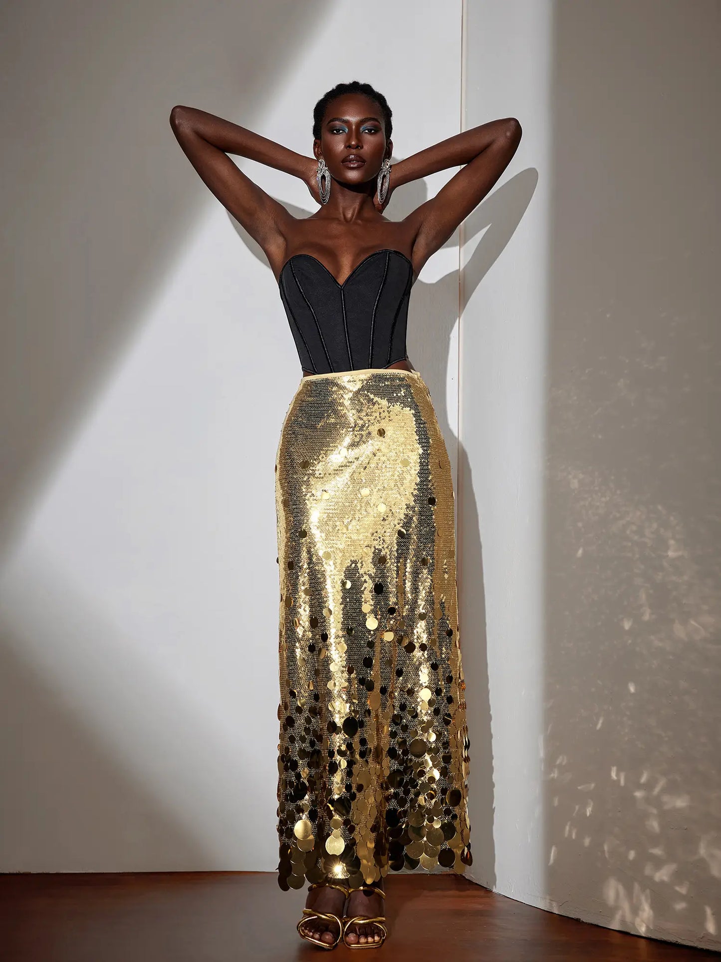 Sparkly Sequin Maxi Skirt(Just a skirt)