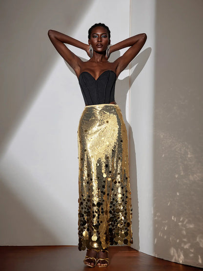 Sparkly Sequin Maxi Skirt(Just a skirt)
