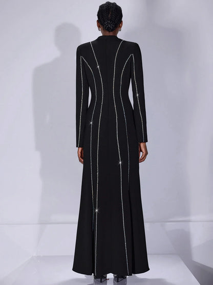 V-Neck Slim Fit Maxi Dress