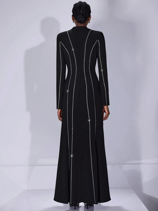 V-Neck Slim Fit Maxi Dress