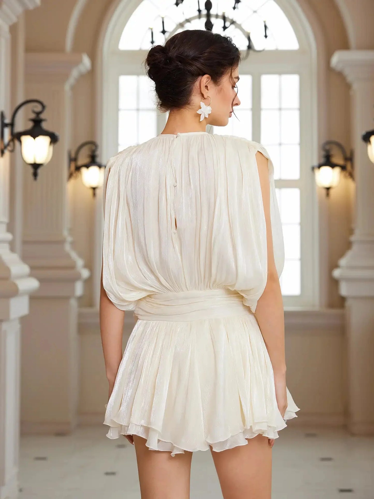 White Sleeveless Mini Dress