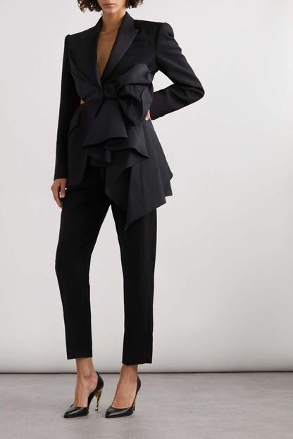 Layla Cutout Bow-embellished Blazer - Black